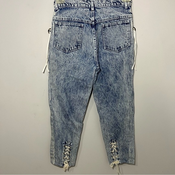 Vintage 80s Acid Wash High Waist Tapered Mom Jeans Grunge Indie Hipster Retro 26 - Picture 4 of 9